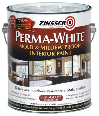 Mold & Mildew Proof Interior Paint, White Semi-Gloss, Gallon