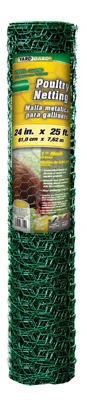 Green PVC Coated Poultry Netting with 1 Inch Mesh, 24 Inches by 25 Feet