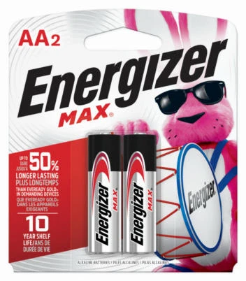 MAX AA (Double A) Alkaline Batteries, 2 Pack