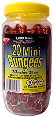 Mini Bungee Cord, 10 In., 20-Pc.