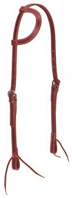 Browband Headstall Burgundy Latigo Leather Double Cheek Adjustment 5/8 Inch
