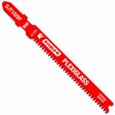 T-Shank Jigsaw Blade, Bi-Metal, For Plexiglass, 13 Tooth, 3-5/8-In., 5-Pk.