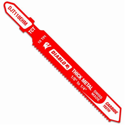 T-Shank Jigsaw Blade, Carbide, For Thick Metal, 18 Tooth, 3-1/4-In.
