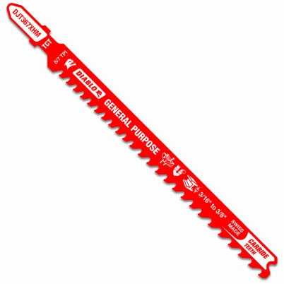 T-Shank Jigsaw Blade, Carbide, General Purpose, 5/7 TPI, 5-1/4-In.