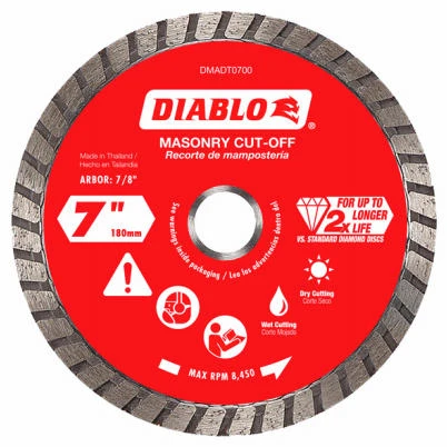 Diamond Turbo Masonry Cut-Off Disc, 7-In.