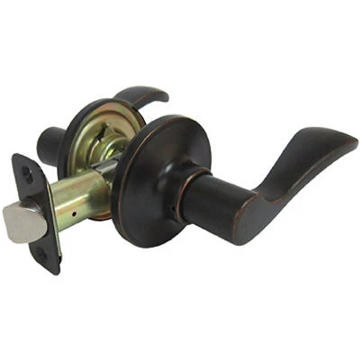 Naples Reversible Lever Passage Door Lockset in Aged Bronze Finish