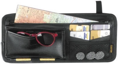 Car Visor Organizer with Multiple Storage Pockets and Elastic Straps for Vehicle Interior