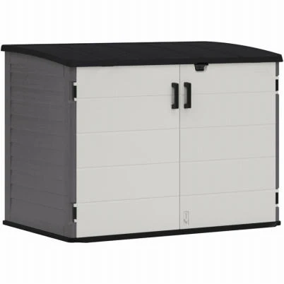 Horizontal Resin Stow-Away Storage Shed in Peppercorn Color with 70 Cubic Feet Capacity