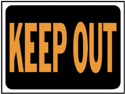  Keep Out  Sign, Hy-Glo Orange/Black Plastic, 9 x 12-In.