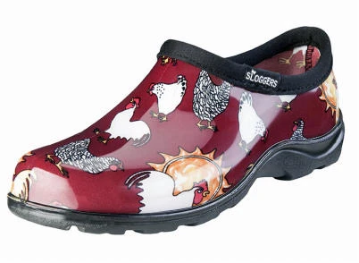 Women's Waterproof Garden Shoe, Chicken Barn Red, Size 9