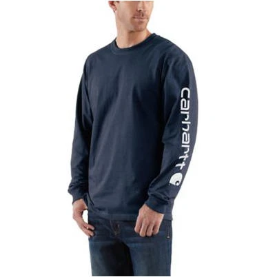 Graphic Logo T-Shirt, Long-Sleeves, Navy, XXL