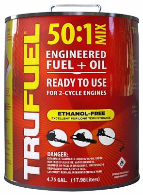 Premixed 50:1 Fuel/Oil, 2-Cycle Engines, 4.75 Gallons.