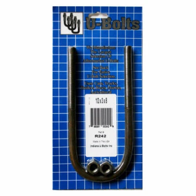 Round U Bolt Steel 1/2 Inch Diameter by 3 Inch Width by 8 Inch Length