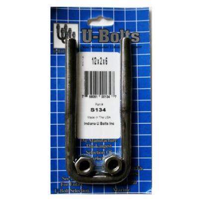 Square U Bolt Steel 1/2 Inch Diameter by 2 Inch Width by 6 Inch Length