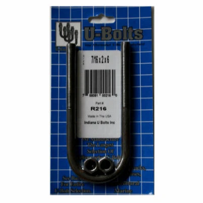 Round U Bolt, Steel, 7/16 x 2 x 6-In.