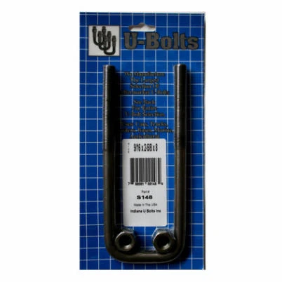 Square U Bolt Steel 9/16 Inch Diameter by 2 5/8 Inch Width by 8 Inch Length