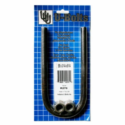 Round U Bolt Steel 5/8 Inch Diameter by 3-1/4 Inch Width by 8-1/2 Inch Length