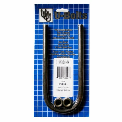 Round U Bolt Steel 9/16 Inch Diameter by 3 Inch Width by 8 and 1/4 Inch Length