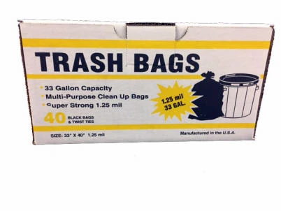 Large Trash Bags, 33 Gallon, 40-Ct.