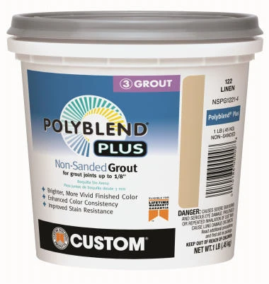 Non-sanded Tile Grout, Linen Color, 1 Pound Tub, Model Nspg1221-4