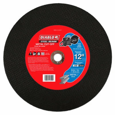 Steel Demon Metal High Speed Cut Off Disc, 1-In. Arbor, 12-In.