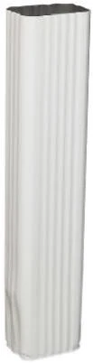 White Galvanized Steel Gutter Downspout Extension, 15 Inches Long
