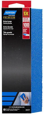 5X Extra Large Sanding Sponge, 120 Grit (Medium), 9 x 3-5/16 x 1-In.
