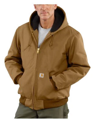 Duck Active Quilted Jacket With Hood, Flannel-Lined, Brown, XL