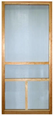 Wood Screen Door, T-Bar, Charcoal Screen, 32 x 80 In.