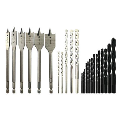 26-Piece Drill Bit Set with Various Sizes for Metal, Wood, and Plastic Drilling