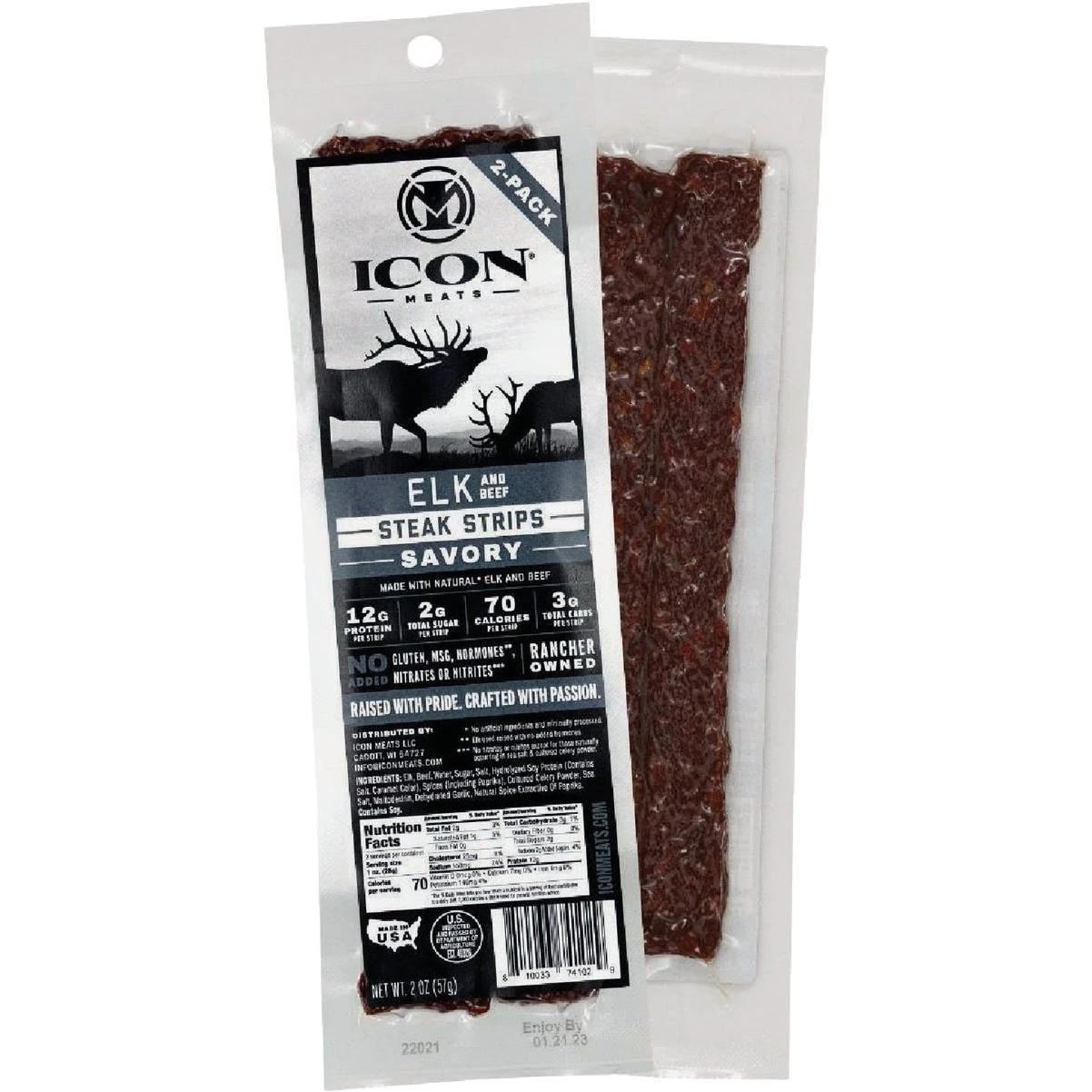 Icon 2 Oz. Savory Elk Steak Strip