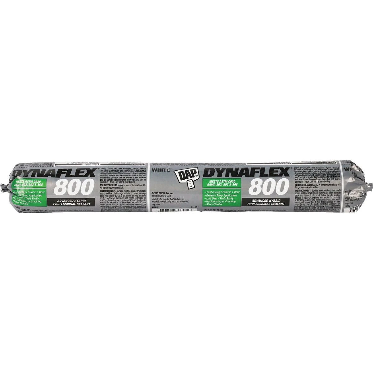 DAP Dynaflex 800 20.3 Oz. Sausage Pack Advanced Window, Door, Siding, & Trim Polymer Sealant - White