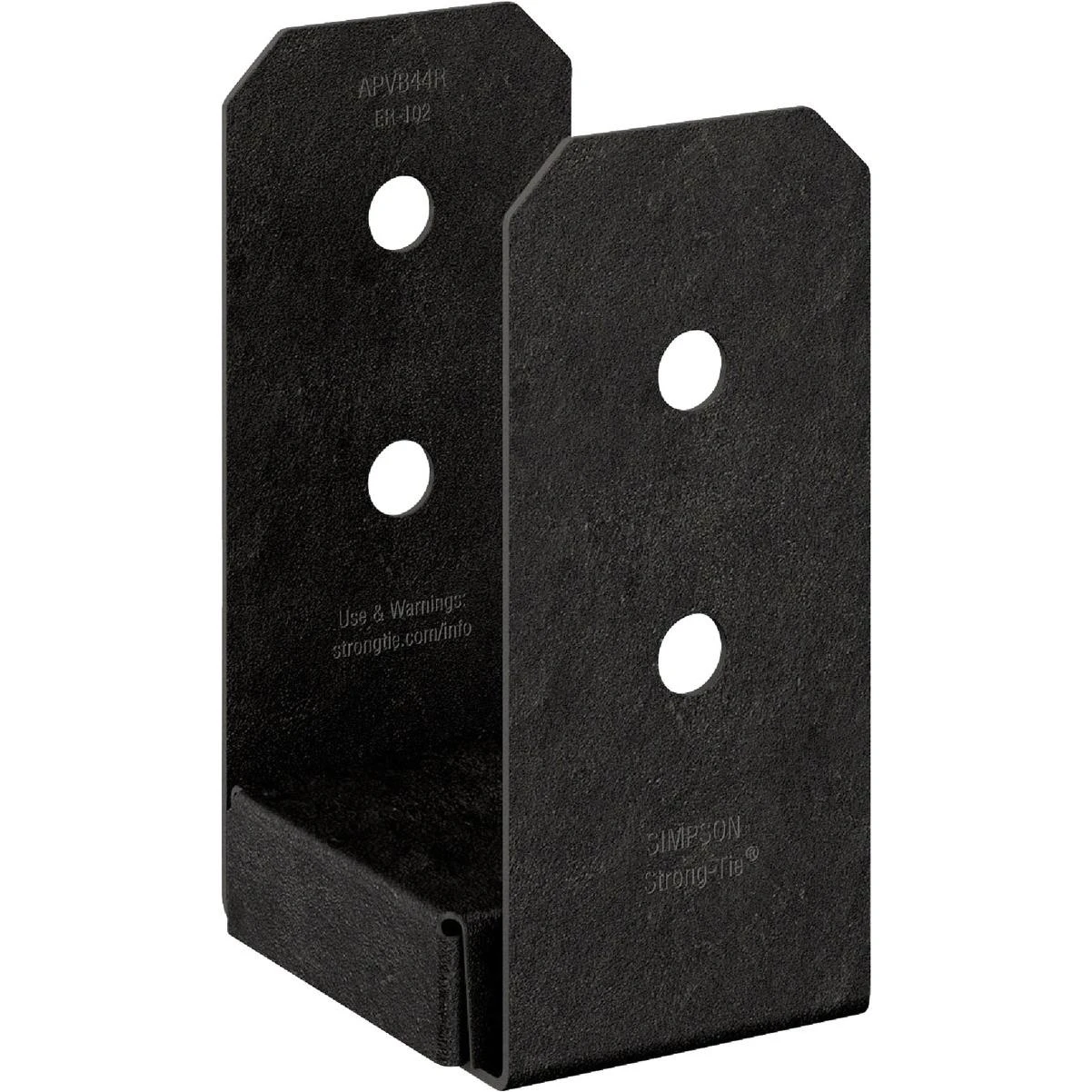 Simpson Strong-Tie Outdoor Accents Avant Collection 4 In. x 4 In. Rough ZMAX Black Powder-Coated Post Base