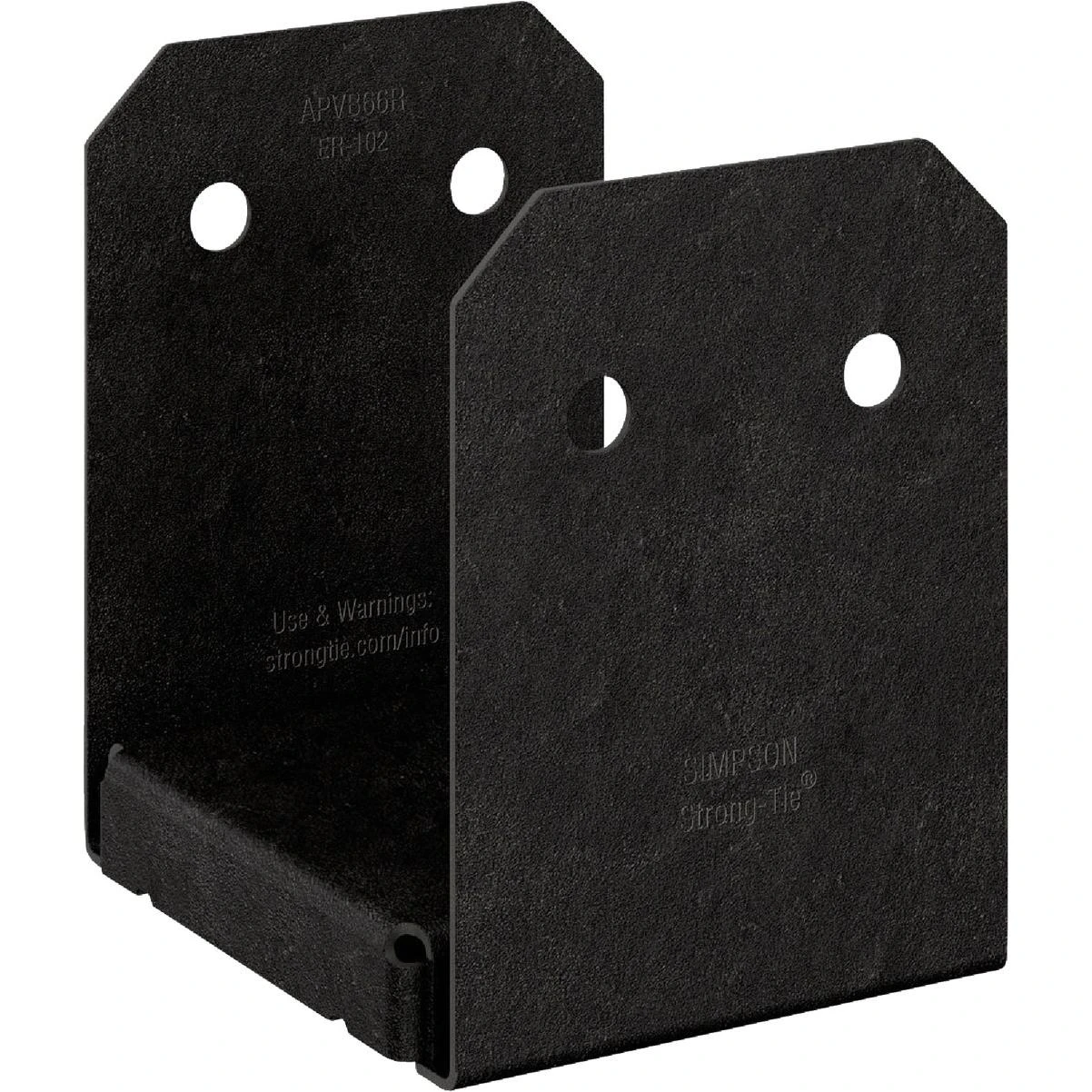 Simpson Strong-Tie Outdoor Accents Avant Collection 6 In x 6 In. Rough ZMAX Black Powder-Coated Post Base