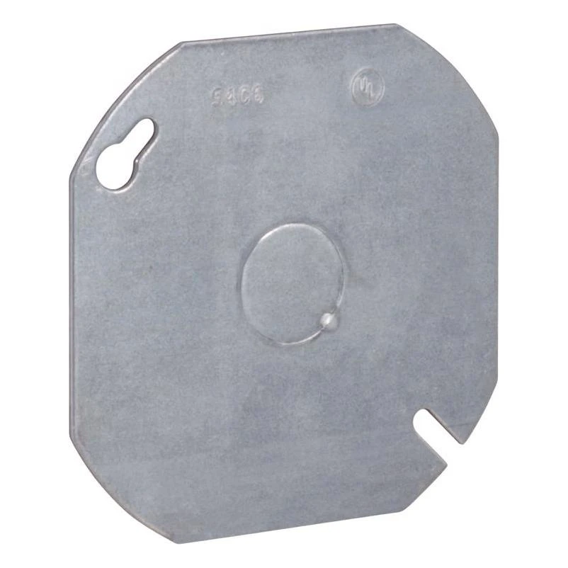 4 Inch 1/2 Inch Knockout Gray Round Box Cover - Durable Steel Construction