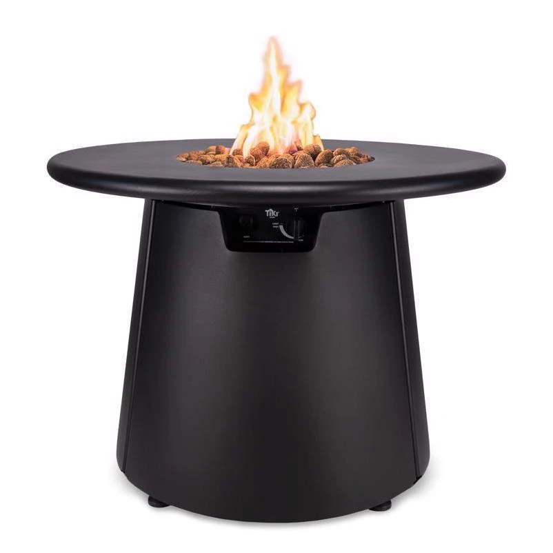 Tiki 38 Inch Wide Steel Round Propane Fire Table With Electronic Ignition