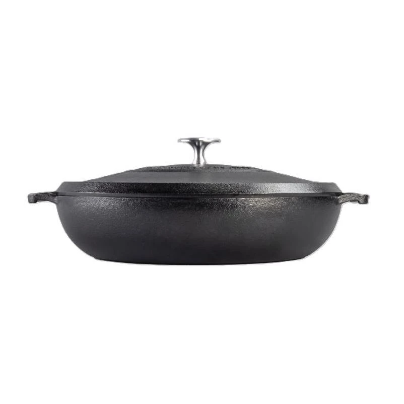 Lodge Blacklock Cast Iron Braiser With Lid 4 qt Black