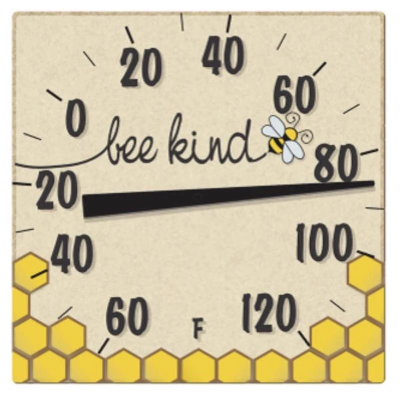 8 In. Bee Kind Ceramic Tabletop Thermometer - Indoor/outdoor Use