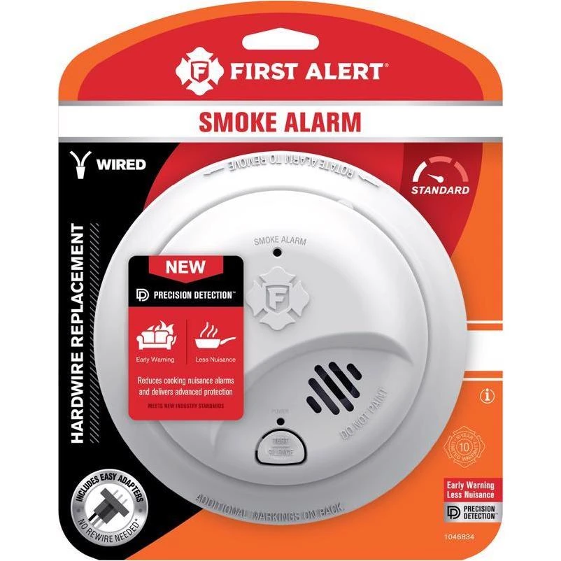 Hardwired Ionization Smoke Alarm with Battery Backup for Continuous Safety