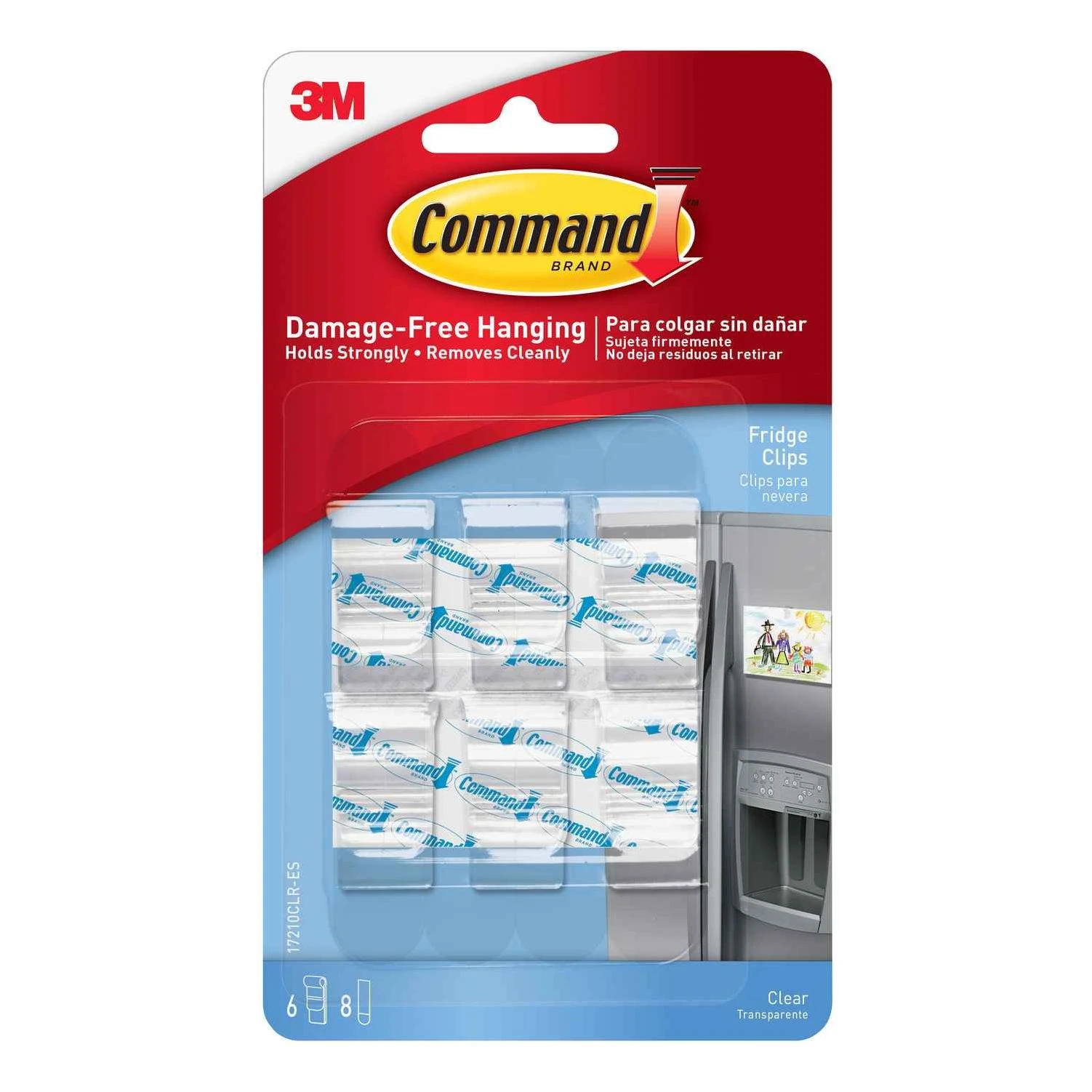 3M Command Small Plastic Clip 1-1/4 in. L 6 pk