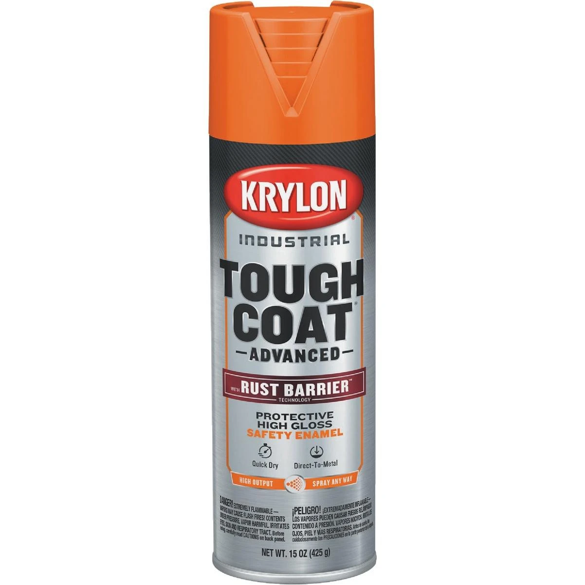 Krylon Industrial Tough Coat 15 Oz. Gloss Safety Orange Rust Barrier Spray Enamel