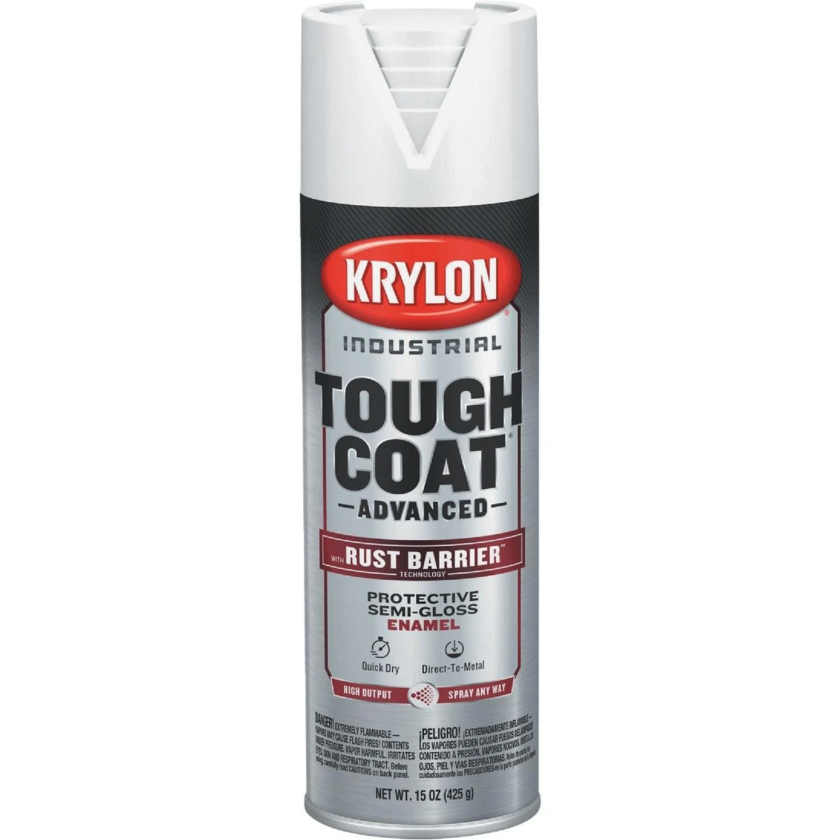 Krylon Industrial Tough Coat 15 Oz. Semi-Gloss White Rust Barrier Spray Enamel