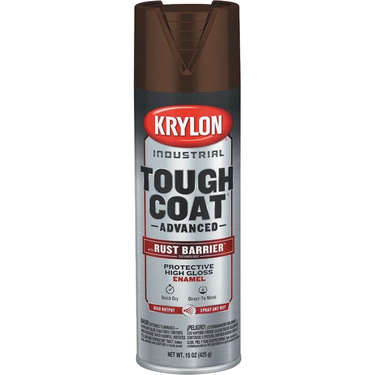 Krylon Industrial Tough Coat 15 Oz. Gloss Chestnut Brown Rust Barrier Spray Enamel