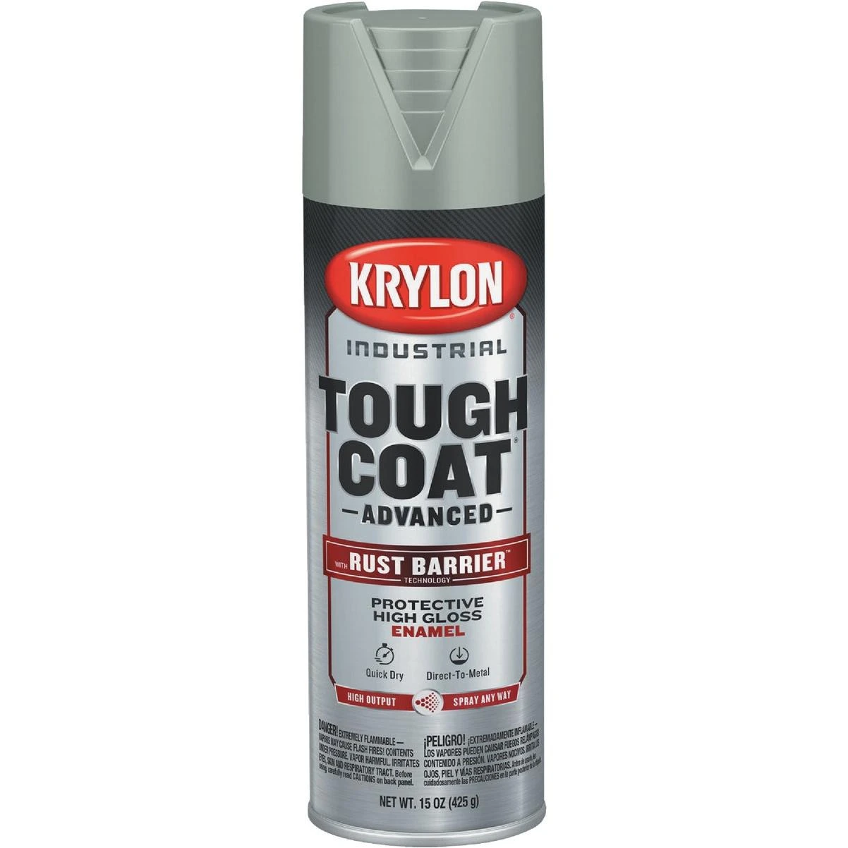 Krylon Industrial Tough Coat 15 Oz. Gloss Light Machinery Gray Rust Barrier Spray Enamel