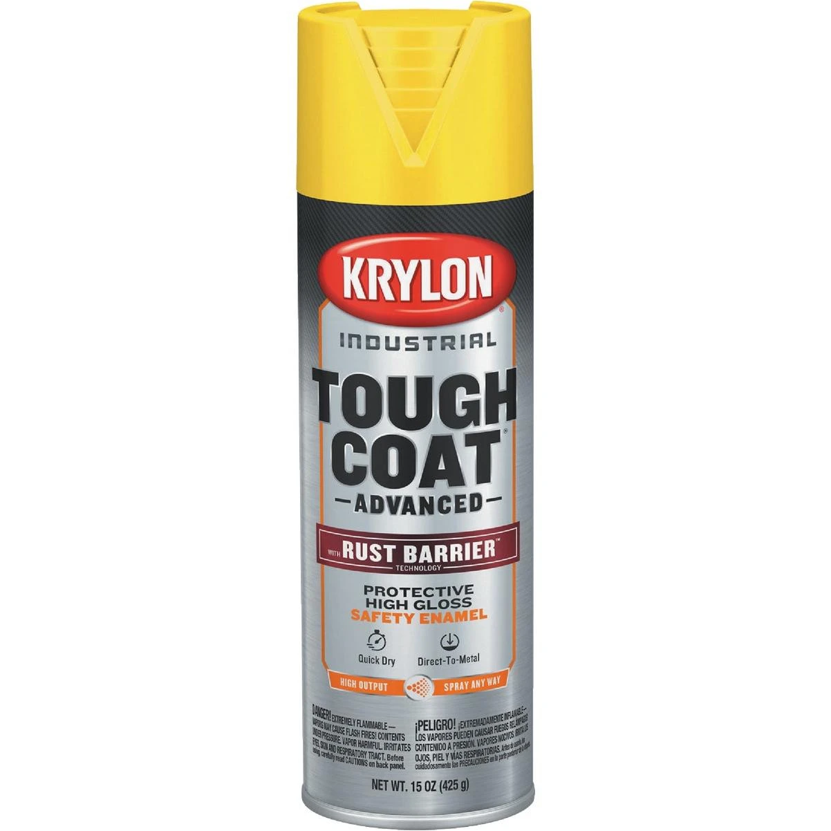 Krylon Industrial Tough Coat 15 Oz. Gloss Safety Yellow Rust Barrier Spray Enamel