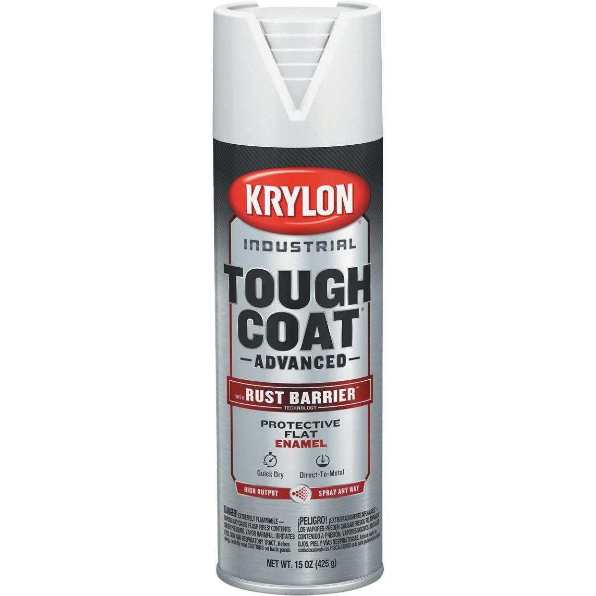 Krylon Industrial Tough Coat 15 Oz. Flat White Rust Barrier Spray Enamel