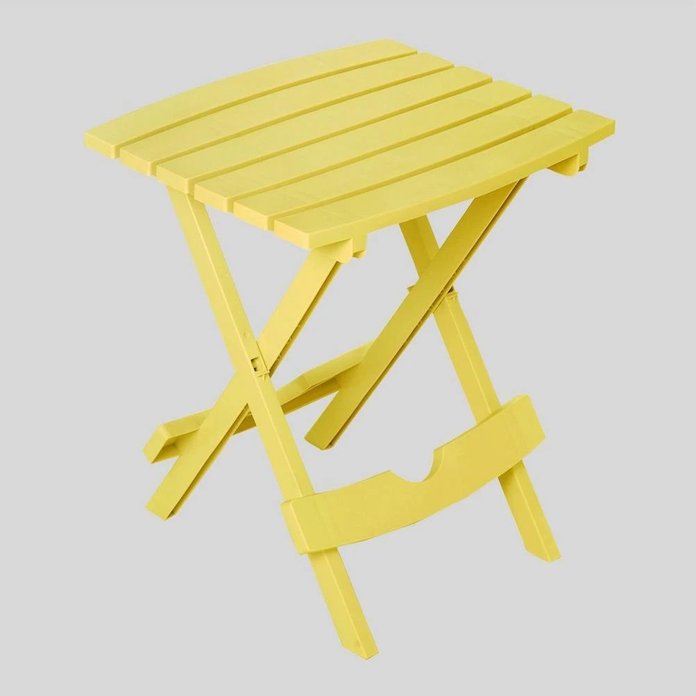 Adams Manufacturing Quik-Fold Yellow Plastic Resin Outdoor Side Table