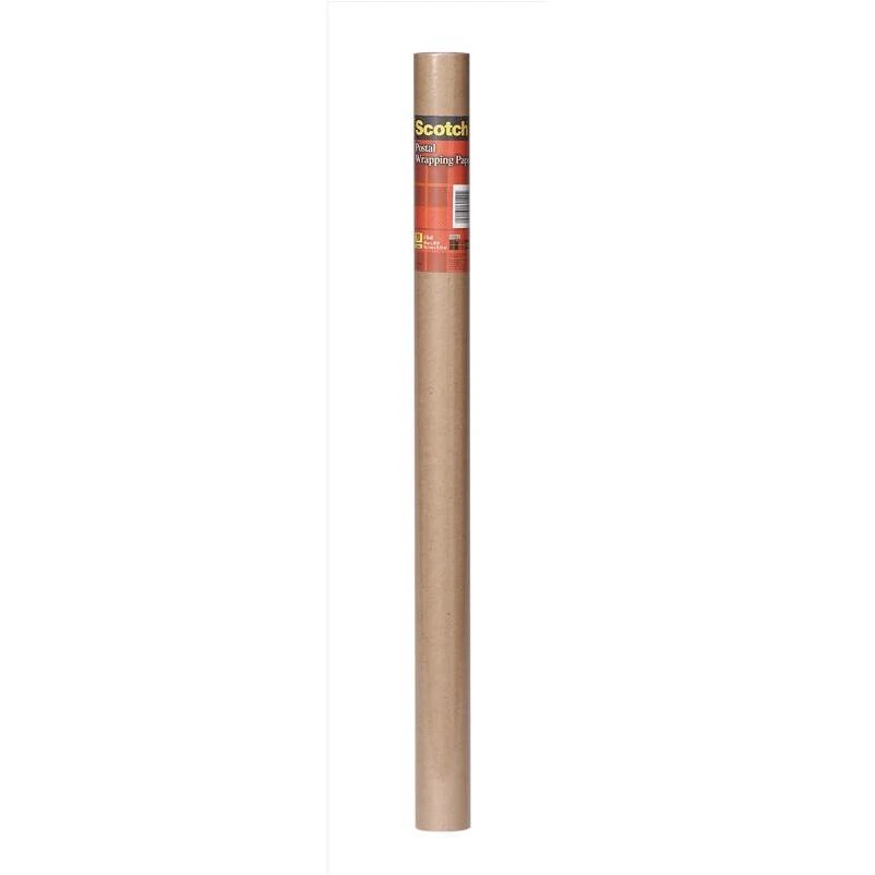 Scotch Postal Wrapping Paper Roll, 30 In. X 30 Ft., Kraft Paper, 60 Lb.