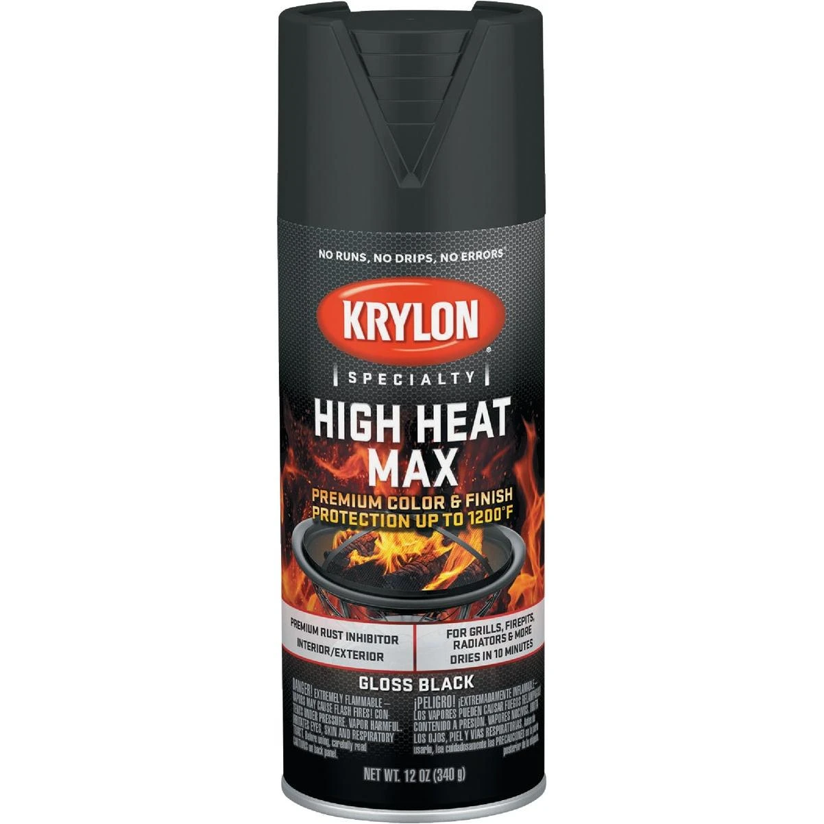 Krylon Max 12 Oz. Black High Heat Spray Paint