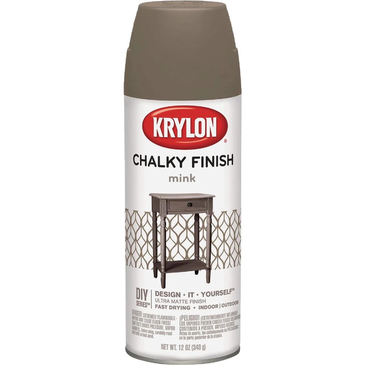 Krylon Chalky Finish 12 Oz. Ultra Matte Chalk Spray Paint, Mink